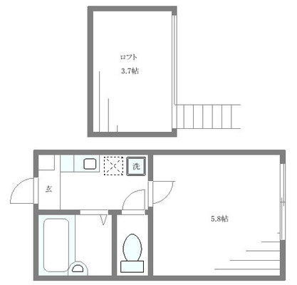 東京家政大学 アパート 1K